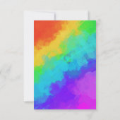 Rainbow Paint Heart Gay Lesbian Wedding RSVP (Rückseite)