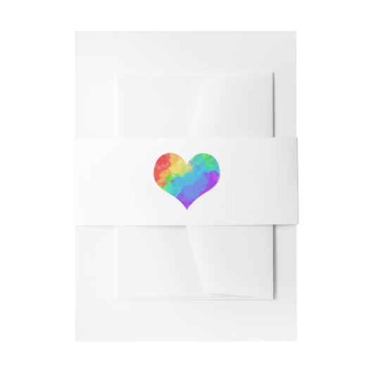 Rainbow Paint Heart Lesbian Gay Wedding Einladungsbanderole (Vorderseite Beispiel)