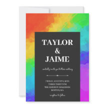 Rainbow Paint Modern Gay Lesbian Wedding