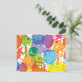 Rainbow Paint Platsch Pattern Postkarte (Stehend Vorderseite)