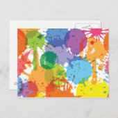 Rainbow Paint Platsch Pattern Postkarte (Vorne/Hinten)