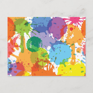Rainbow Paint Platsch Pattern Postkarte