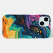 Rainbow Paint Pour Abstrakt Liquid Niedlich Ästhet Case-Mate iPhone Hülle (Rückseite (Horizontal))