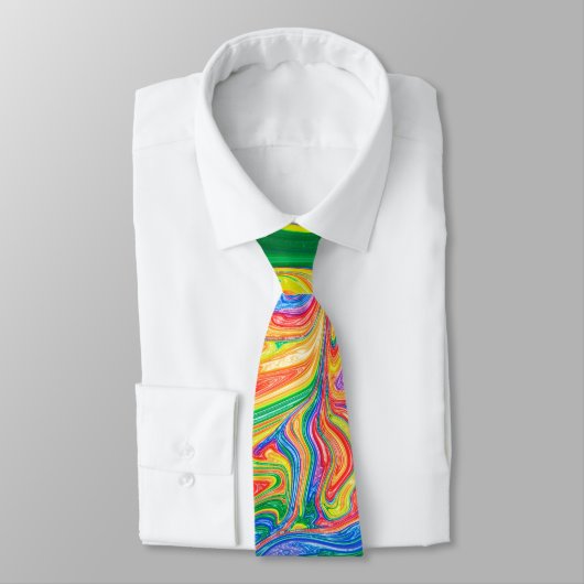 Rainbow Paint Pouring Krawatte (Gebunden)