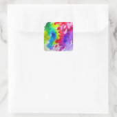 Rainbow Paint Quadratischer Aufkleber (Tasche)
