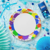 Rainbow Paint Splash Birthday Party Paper Plates Pappteller (Party)