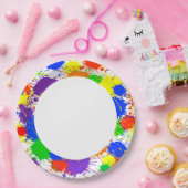 Rainbow Paint Splash Birthday Party Paper Plates Pappteller (Party)