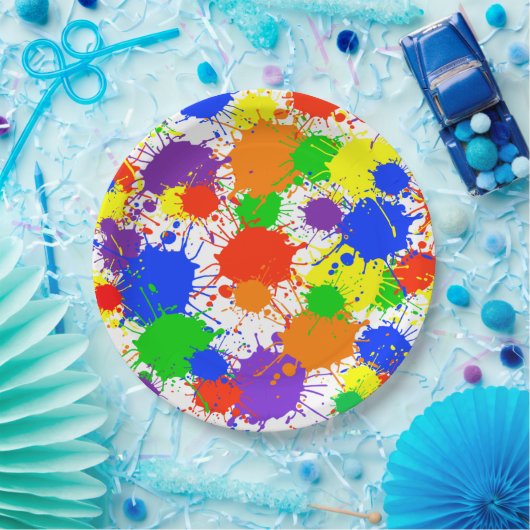 Rainbow Paint Splash Birthday Party Paper Teller (Party)