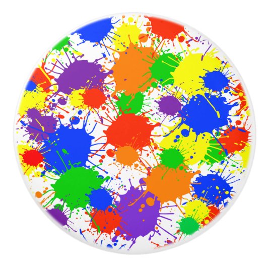 Rainbow Paint Splash Drawer Pull Keramik Knobs Keramikknauf (Vorderseite)