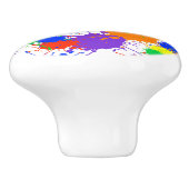 Rainbow Paint Splash Drawer Pull Keramik Knobs Keramikknauf (Seitenansicht)