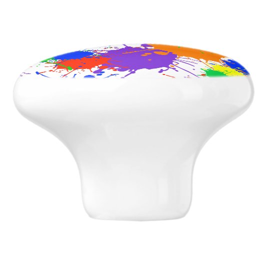 Rainbow Paint Splash Drawer Pull Keramik Knobs Keramikknauf (Seitenansicht)