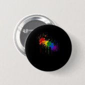 Rainbow Paint Splash Flag LGBT Prith Month T - Shi Button (Vorne & Hinten)