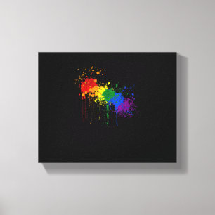 Rainbow Paint Splash Flag LGBT Prith Month T - Shi Leinwanddruck