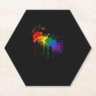 Rainbow Paint Splash Flag LGBT Prith Month T - Shi Untersetzer
