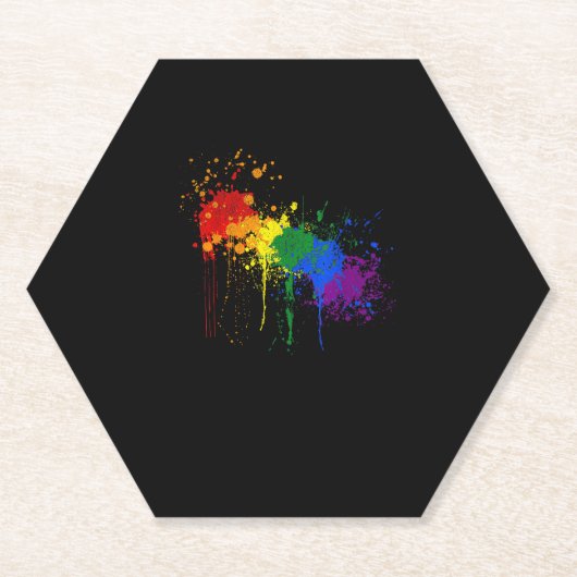 Rainbow Paint Splash Flag LGBT Prith Month T - Shi Untersetzer (Vorderseite)
