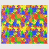 Rainbow Paint Splash Geburtstagsparty Geschenk Wra Geschenkpapier (Flach)