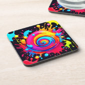 Rainbow Paint Splash Getränkeuntersetzer (Linke Seite)