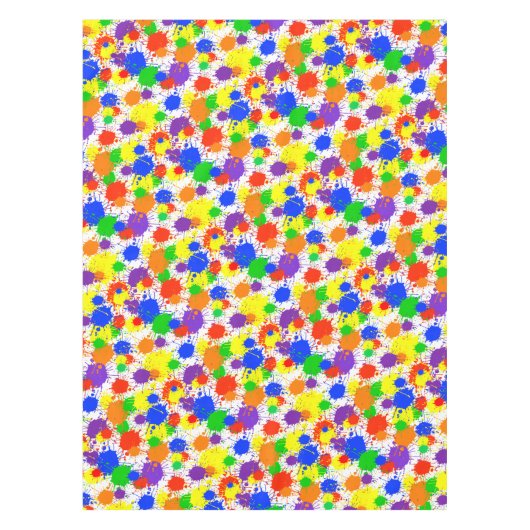 Rainbow Paint Splash Party Tablette Tischdecke (Vorderseite)
