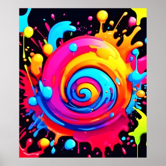 Rainbow Paint Splash Poster (Vorne)