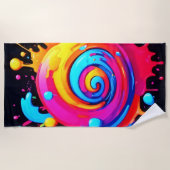 Rainbow Paint Splash Strandtuch (Vorderseite)