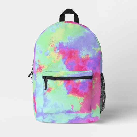 Rainbow Paint Spritzer Bedruckter Rucksack (Vorderseite)