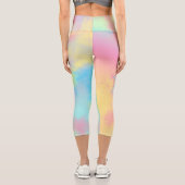 Rainbow Paint Spritzer Capri Leggings (Rückseite)