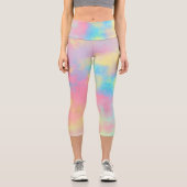 Rainbow Paint Spritzer Capri Leggings (Vorderseite)