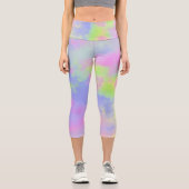 Rainbow Paint Spritzer Capri Leggings (Vorderseite)