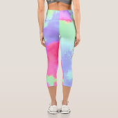 Rainbow Paint Spritzer Capri Leggings (Rückseite)