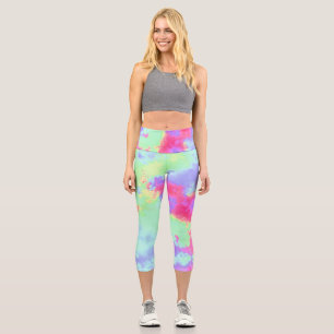 Rainbow Paint Spritzer Capri Leggings