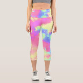 Rainbow Paint Spritzer Capri Leggings (Vorderseite)