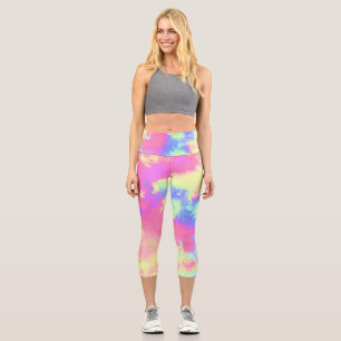 Rainbow Paint Spritzer Capri Leggings
