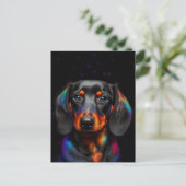 Rainbow Paint Spritzer Dackel Postkarte (Stehend Vorderseite)