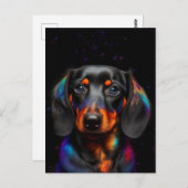 Rainbow Paint Spritzer Dackel Postkarte (Vorne/Hinten)