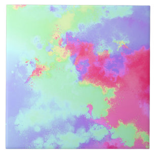 Rainbow Paint Spritzer Effect Fliese
