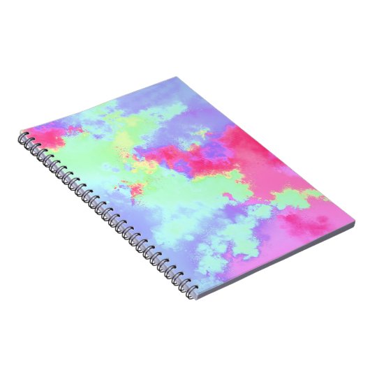 Rainbow Paint Spritzer Effect grün Rosa Blau Notizblock (Rechte Seite)