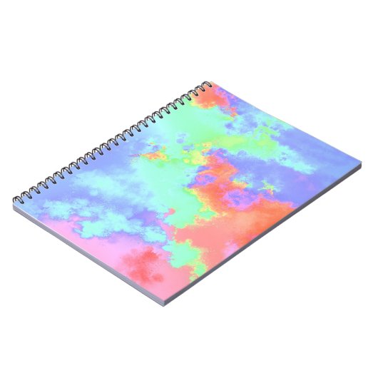 Rainbow Paint Spritzer Effect Orange Notizblock (Linke Seite)