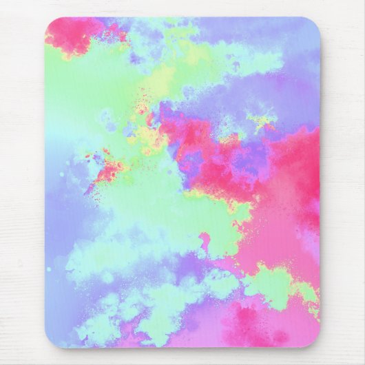 Rainbow Paint Spritzer Effekt Rosa grün Mousepad (Vorne)