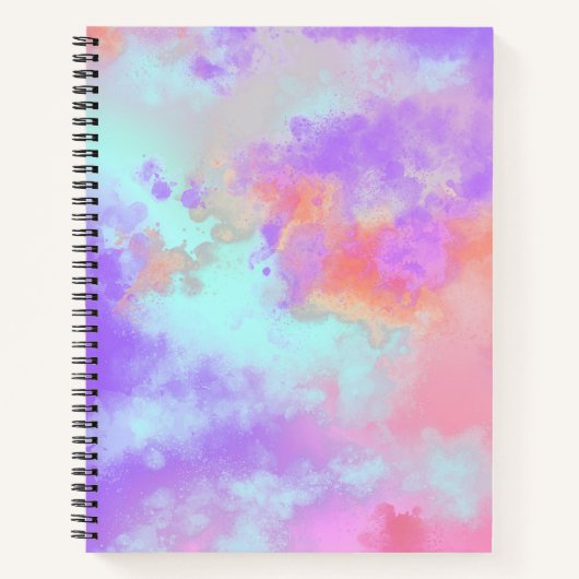 Rainbow Paint Spritzer Effekt Rosa lila Blau Notizblock (Vorderseite)