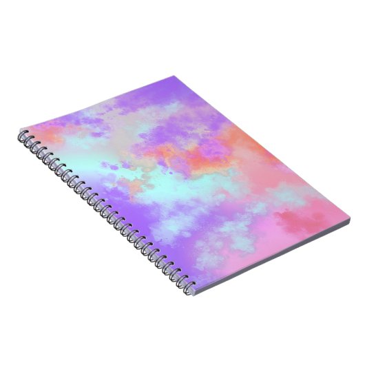 Rainbow Paint Spritzer Effekt Rosa Lila Blau Notizblock (Rechte Seite)
