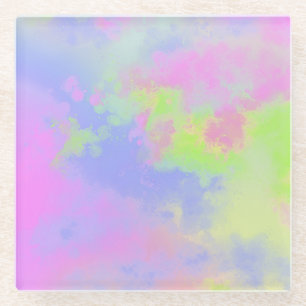 Rainbow Paint Spritzer Glass Untersetzer