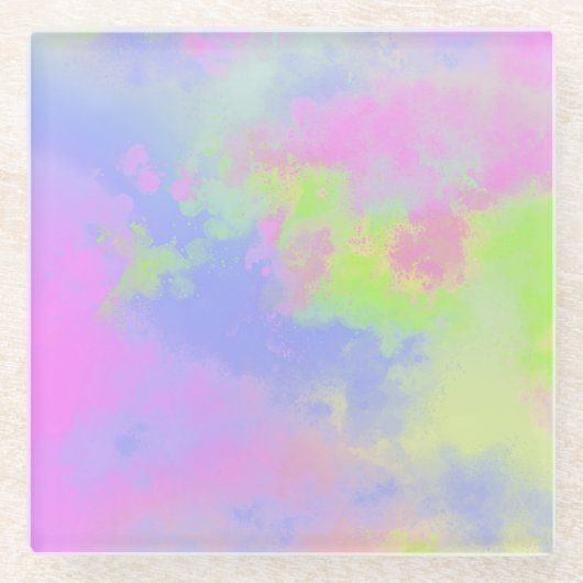 Rainbow Paint Spritzer Glass Untersetzer (Vorderseite)