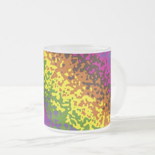 Rainbow Paint Spritzer Hippie Earth Tones Abstrakt Mattglastasse (VorderseiteRechts)