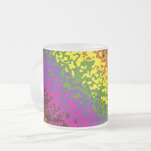 Rainbow Paint Spritzer Hippie Earth Tones Abstrakt Mattglastasse (Vorderseite Links)