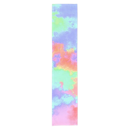 Rainbow Paint Spritzer Kurzer Tischläufer (Vorderseite)
