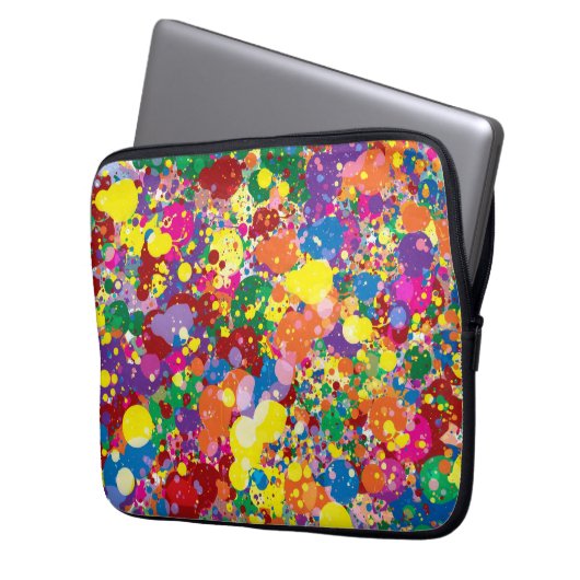 Rainbow Paint Spritzer Laptopschutzhülle (Vorderseite Links)