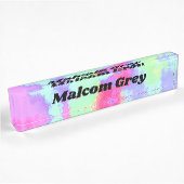 Rainbow Paint Spritzer Namensplakette
