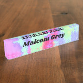 Rainbow Paint Spritzer Namensplakette (Seite)