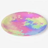 Rainbow Paint Spritzer Pappteller (Schrägansicht)