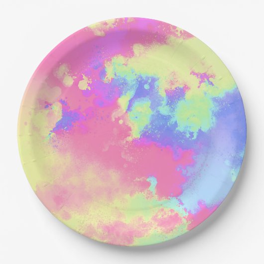 Rainbow Paint Spritzer Pappteller (Vorderseite)